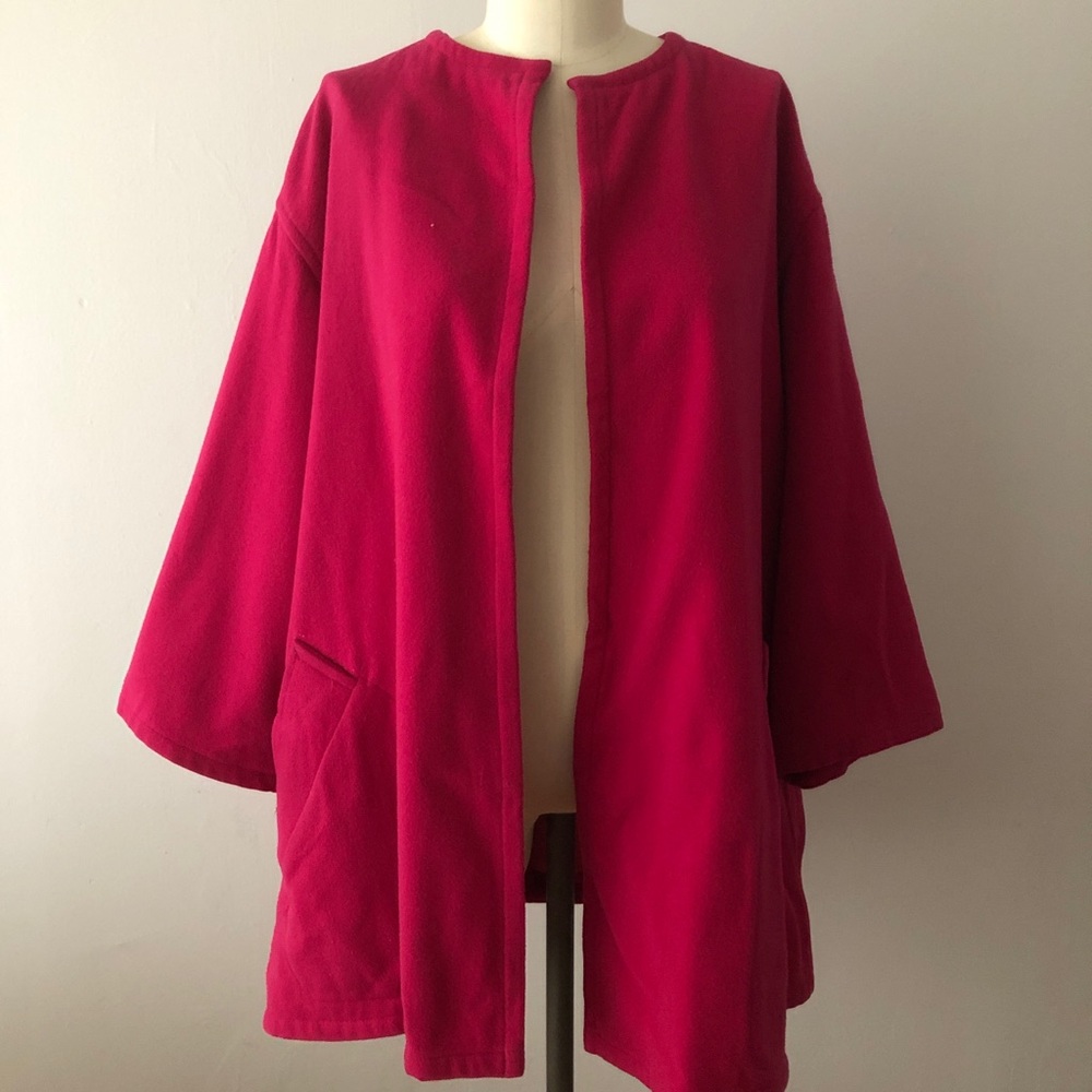 Vintage Badgley Mischka Hot Pink Cape Coat